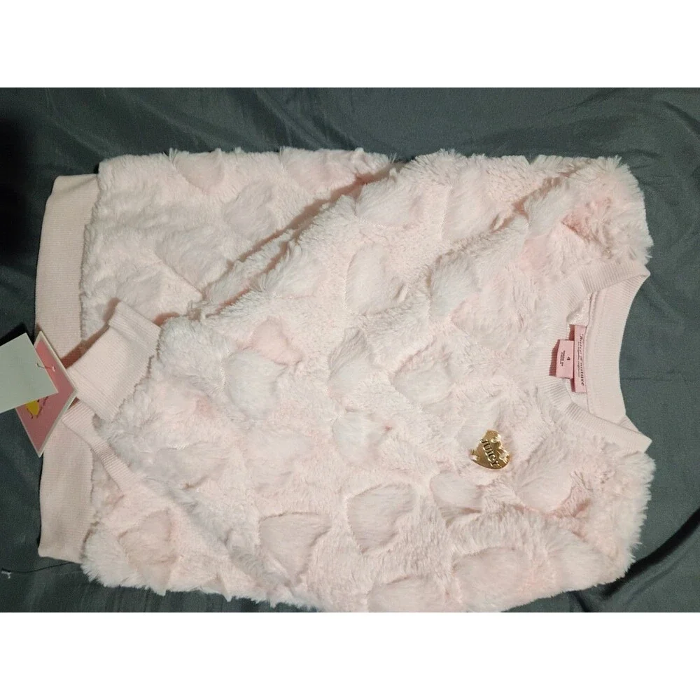 Juicy Couture Size 4 Kids Plush Pink Sweater And Matching Pants